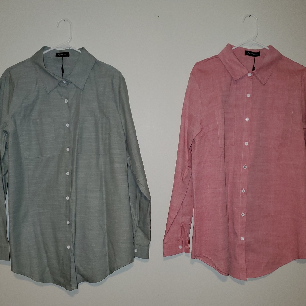 Fuinloth, Large, Long-sleeved Button-up Shirt